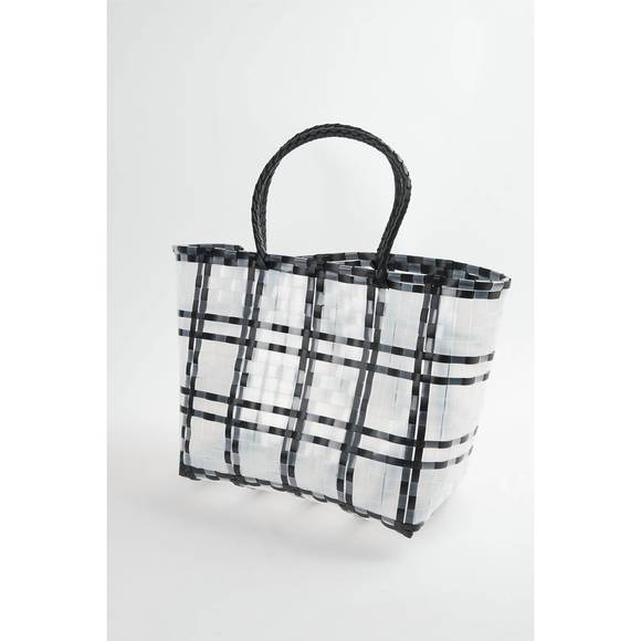NEW LUCCA hamptons basket tote in black - Picture 3 of 3